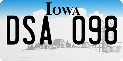 IA license plate DSA098