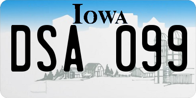 IA license plate DSA099