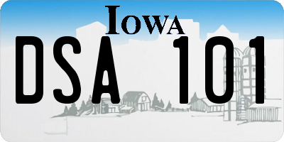 IA license plate DSA101