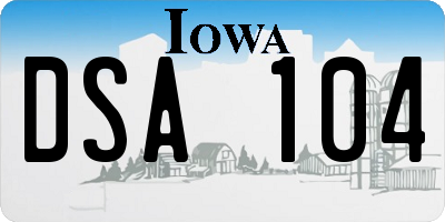 IA license plate DSA104