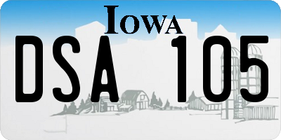 IA license plate DSA105