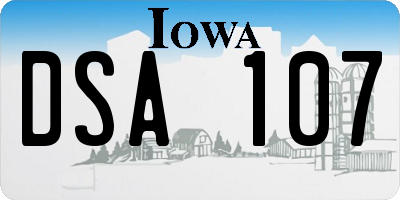 IA license plate DSA107