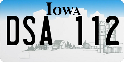 IA license plate DSA112