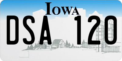 IA license plate DSA120