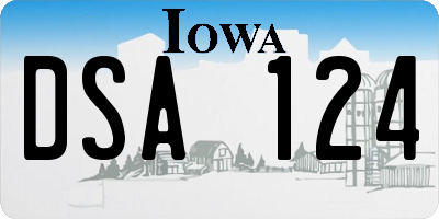 IA license plate DSA124