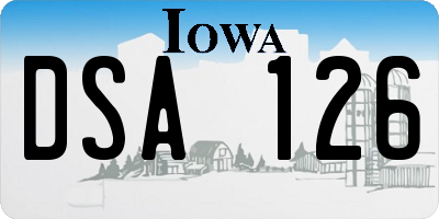 IA license plate DSA126