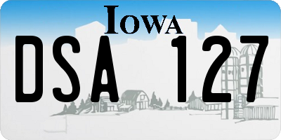 IA license plate DSA127