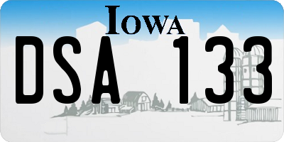 IA license plate DSA133