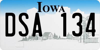 IA license plate DSA134