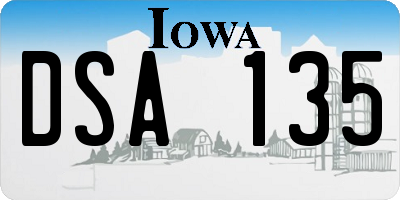 IA license plate DSA135