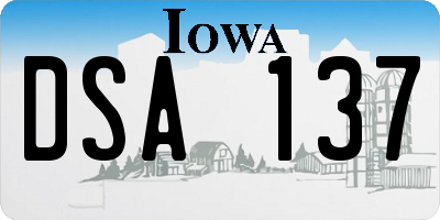 IA license plate DSA137
