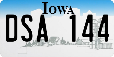 IA license plate DSA144