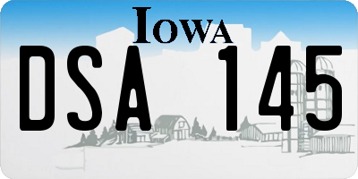 IA license plate DSA145