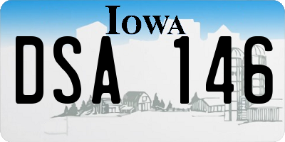 IA license plate DSA146