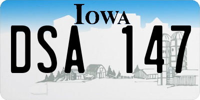 IA license plate DSA147