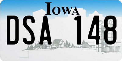 IA license plate DSA148