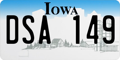 IA license plate DSA149