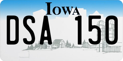 IA license plate DSA150