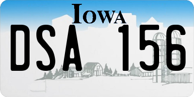 IA license plate DSA156