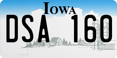 IA license plate DSA160