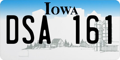 IA license plate DSA161