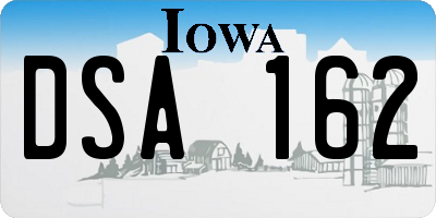 IA license plate DSA162