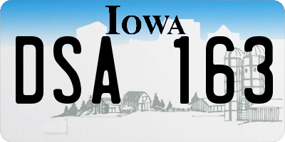 IA license plate DSA163