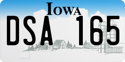 IA license plate DSA165