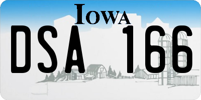 IA license plate DSA166