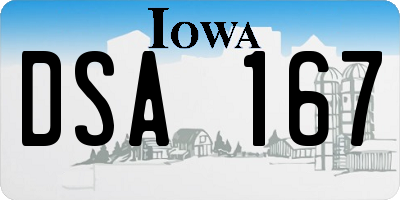 IA license plate DSA167