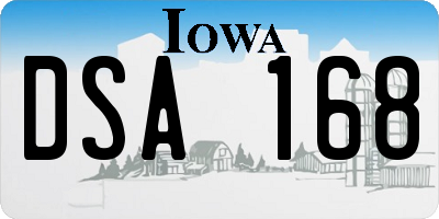 IA license plate DSA168