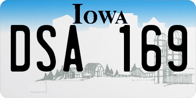 IA license plate DSA169