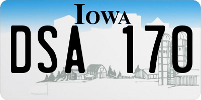 IA license plate DSA170