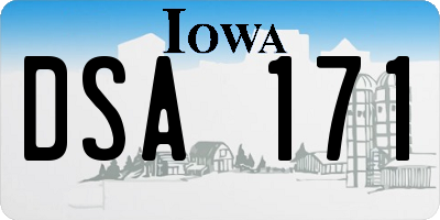 IA license plate DSA171