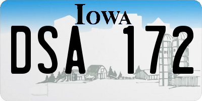 IA license plate DSA172