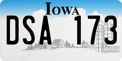 IA license plate DSA173