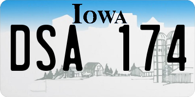 IA license plate DSA174