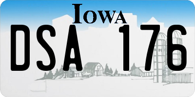IA license plate DSA176