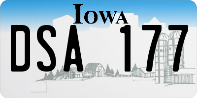 IA license plate DSA177