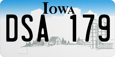 IA license plate DSA179