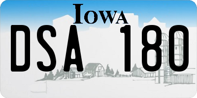 IA license plate DSA180