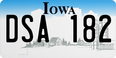 IA license plate DSA182