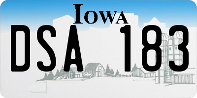 IA license plate DSA183