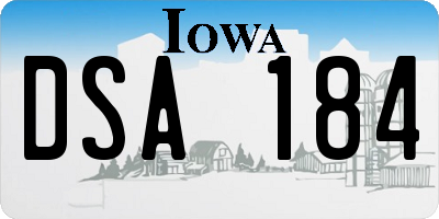 IA license plate DSA184