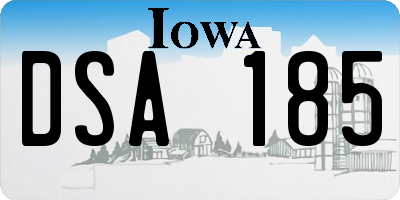 IA license plate DSA185