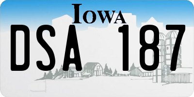 IA license plate DSA187