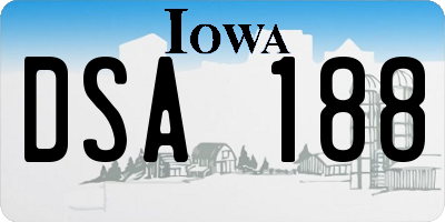 IA license plate DSA188