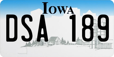 IA license plate DSA189