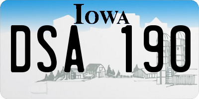 IA license plate DSA190