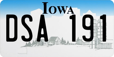 IA license plate DSA191